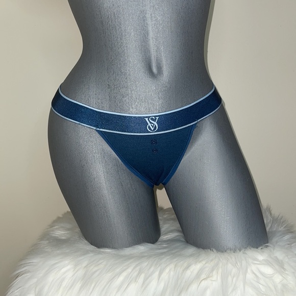VICTORIAS SECRET LOGO WAISTBAND STRETCH COTTON TANGA BIKINI PANTY UNDERWEAR. NWT - Picture 6 of 10